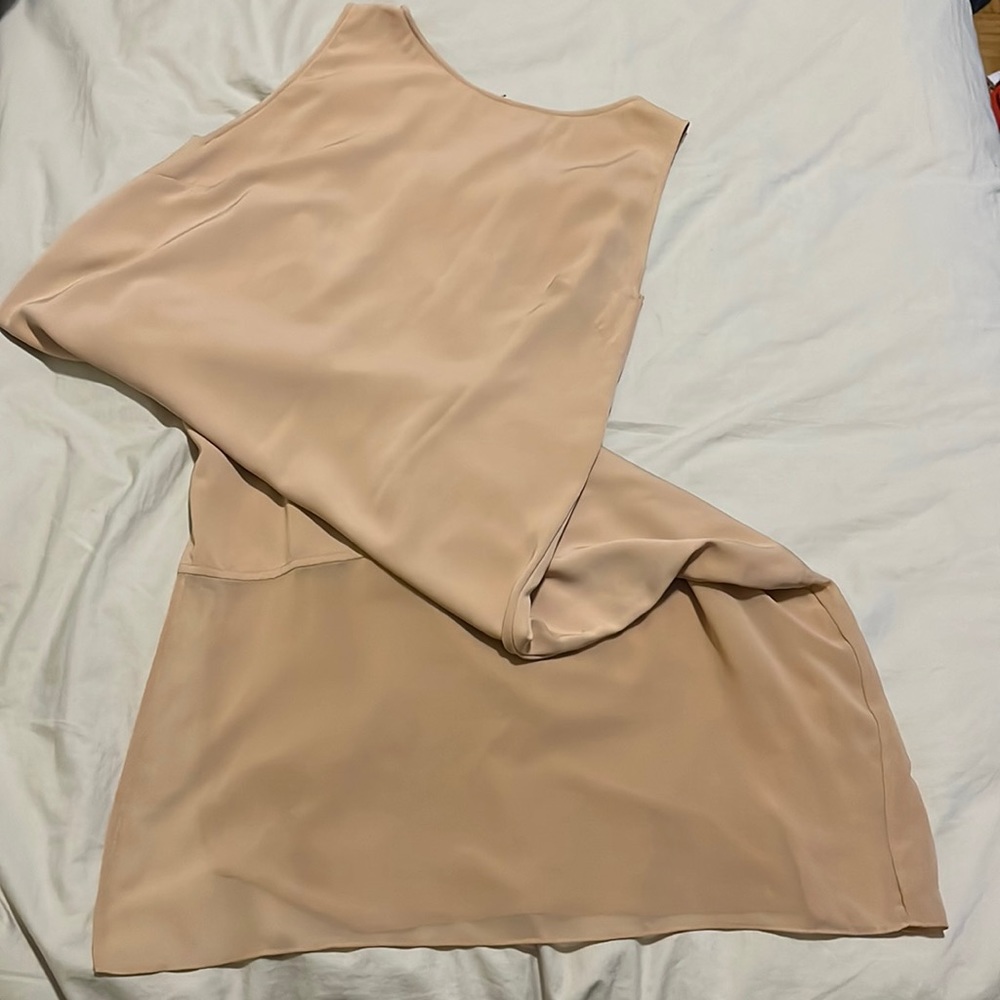 Oak + Fort tan midi shift dress - Size M